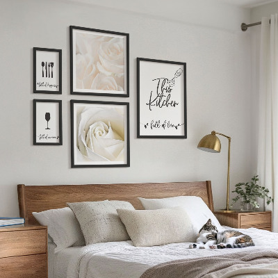 Polyptic înrămat Decorațiune elegantă de bucătărie cu plante