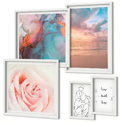 Set tablouri decorative pentru perete cu peisaje marine romantice