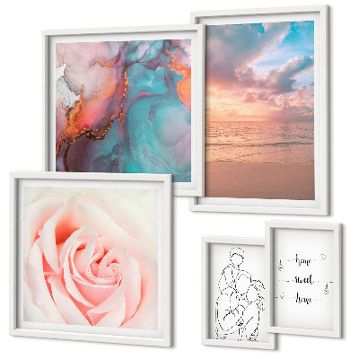Decorațiune de perete set tablouri Peisaje marine romantice