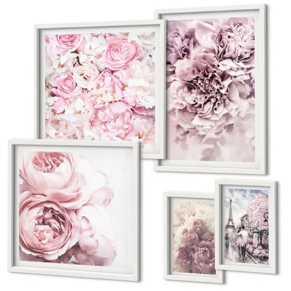 Aranjamente florale vintage cu elemente poliptice înrămate