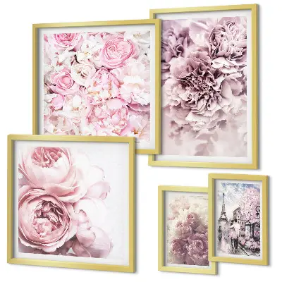 Aranjamente florale vintage cu elemente poliptice înrămate