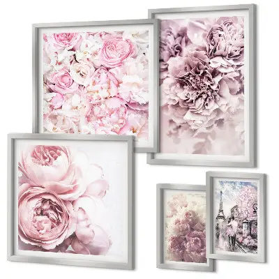 Aranjamente florale vintage cu elemente poliptice înrămate