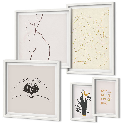 Decorațiune de perete set tablouri Motive spațiale minimaliste