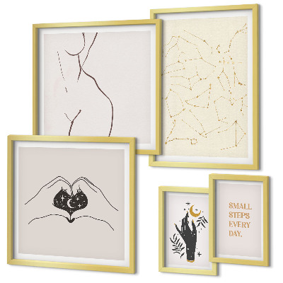 Decorațiune de perete set tablouri Motive spațiale minimaliste