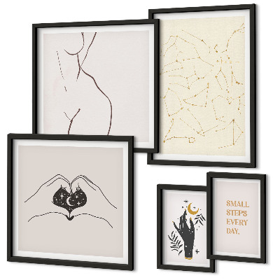 Decorațiune de perete set tablouri Motive spațiale minimaliste