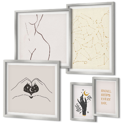 Decorațiune de perete set tablouri Motive spațiale minimaliste