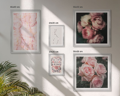 Decorațiune de perete set tablouri Flori roz în stil boho