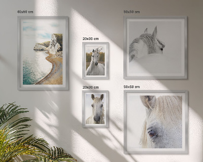 Decorațiune de perete set tablouri Cai plajă natură minimalism