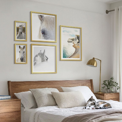 Decorațiune de perete set tablouri Cai plajă natură minimalism