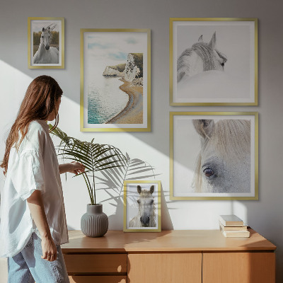 Decorațiune de perete set tablouri Cai plajă natură minimalism