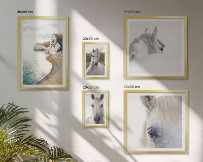 Decorațiune de perete set tablouri Cai plajă natură minimalism