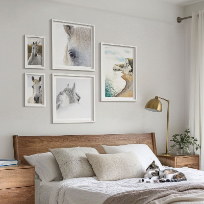 Decorațiune de perete set tablouri Cai plajă natură minimalism