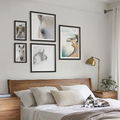 Decorațiune de perete set tablouri Cai plajă natură minimalism