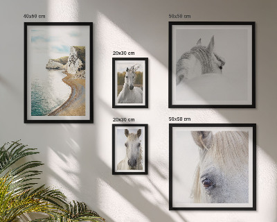 Decorațiune de perete set tablouri Cai plajă natură minimalism