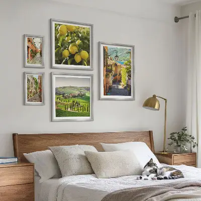 Set de tablouri decorative pentru perete cu peisaje fermecătoare din străzile Italiei