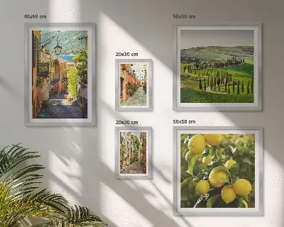 Set de tablouri decorative pentru perete cu peisaje fermecătoare din străzile Italiei