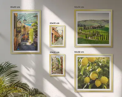 Set de tablouri decorative pentru perete cu peisaje fermecătoare din străzile Italiei