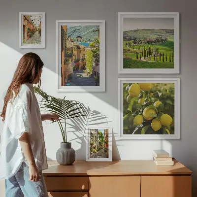Set de tablouri decorative pentru perete cu peisaje fermecătoare din străzile Italiei