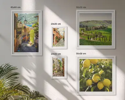 Set de tablouri decorative pentru perete cu peisaje fermecătoare din străzile Italiei