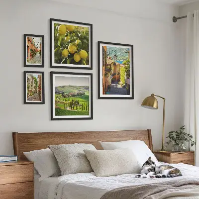 Set de tablouri decorative pentru perete cu peisaje fermecătoare din străzile Italiei
