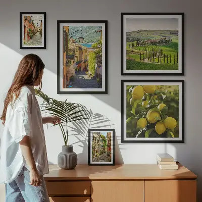 Set de tablouri decorative pentru perete cu peisaje fermecătoare din străzile Italiei
