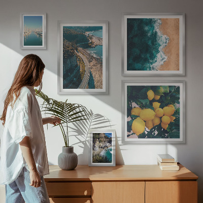 Decorațiune de perete set tablouri Peisaje de plajă cu citrice