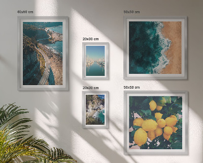 Decorațiune de perete set tablouri Peisaje de plajă cu citrice