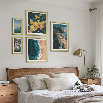 Decorațiune de perete set tablouri Peisaje de plajă cu citrice