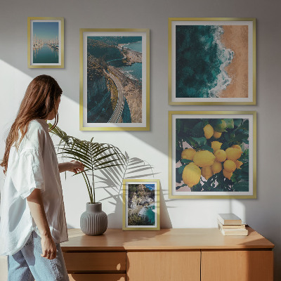 Decorațiune de perete set tablouri Peisaje de plajă cu citrice