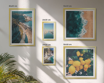 Decorațiune de perete set tablouri Peisaje de plajă cu citrice