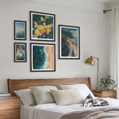 Decorațiune de perete set tablouri Peisaje de plajă cu citrice