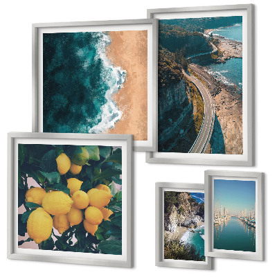 Decorațiune de perete set tablouri Peisaje de plajă cu citrice