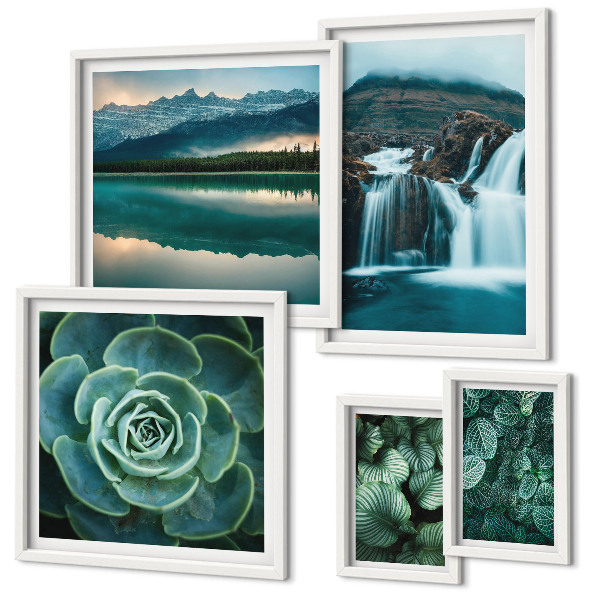 Decorațiune de perete set tablouri Cascade de plante verzi în natură