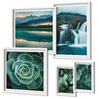 Decorațiune de perete set tablouri Cascade de plante verzi în natură