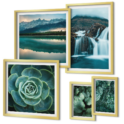 Decorațiune de perete set tablouri Cascade de plante verzi în natură
