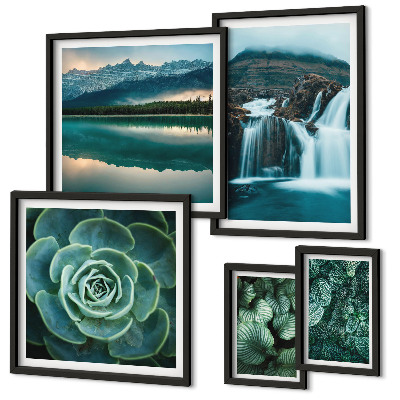 Decorațiune de perete set tablouri Cascade de plante verzi în natură