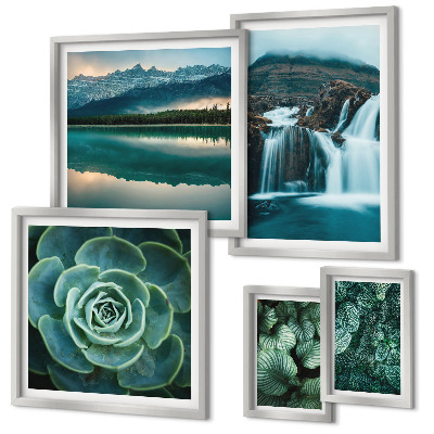 Decorațiune de perete set tablouri Cascade de plante verzi în natură