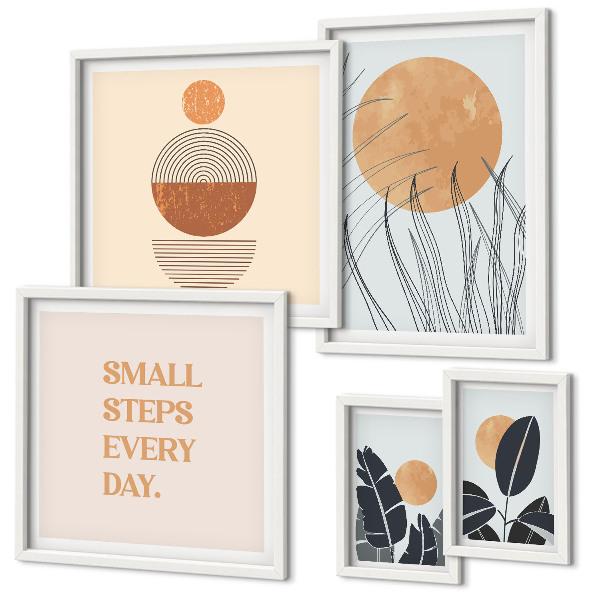 Decorațiune de perete set tablouri Sloganuri elegante cu grafică vegetală