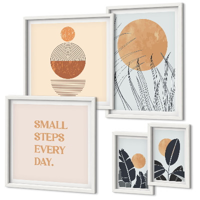 Decorațiune de perete set tablouri Sloganuri elegante cu grafică vegetală