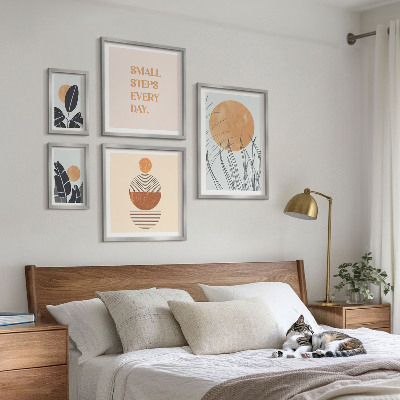 Decorațiune de perete set tablouri Sloganuri elegante cu grafică vegetală