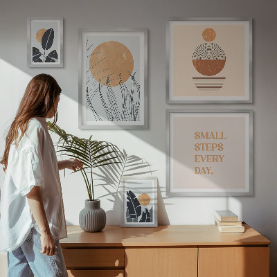 Decorațiune de perete set tablouri Sloganuri elegante cu grafică vegetală