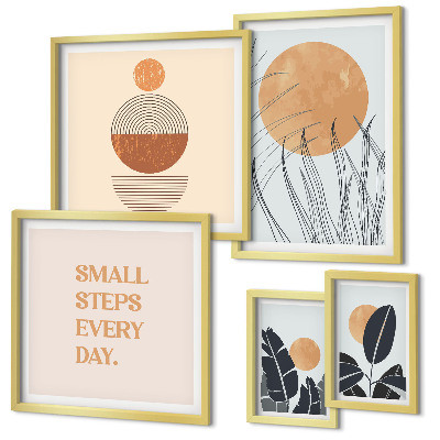Decorațiune de perete set tablouri Sloganuri elegante cu grafică vegetală