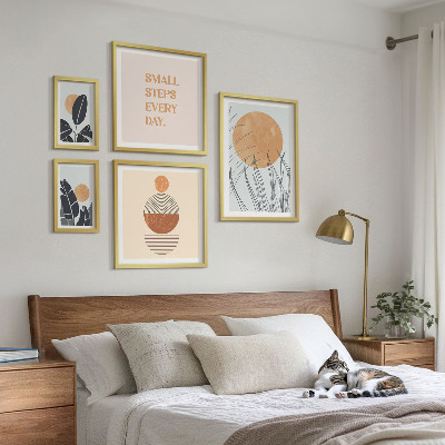 Decorațiune de perete set tablouri Sloganuri elegante cu grafică vegetală