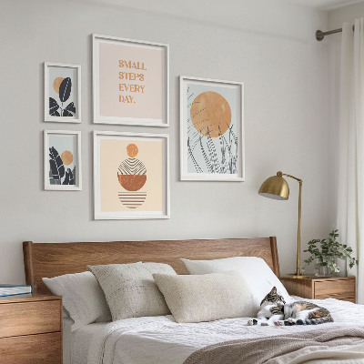 Decorațiune de perete set tablouri Sloganuri elegante cu grafică vegetală