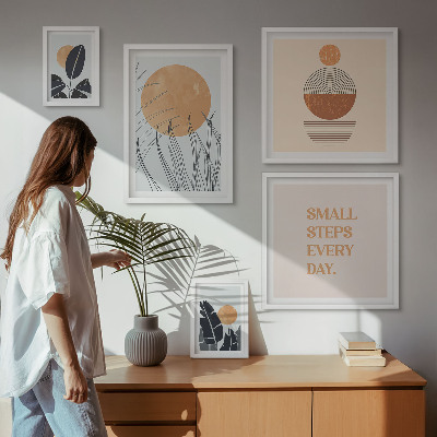 Decorațiune de perete set tablouri Sloganuri elegante cu grafică vegetală