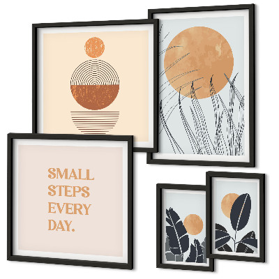 Decorațiune de perete set tablouri Sloganuri elegante cu grafică vegetală