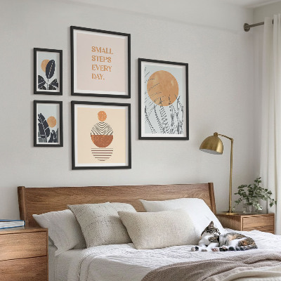 Decorațiune de perete set tablouri Sloganuri elegante cu grafică vegetală