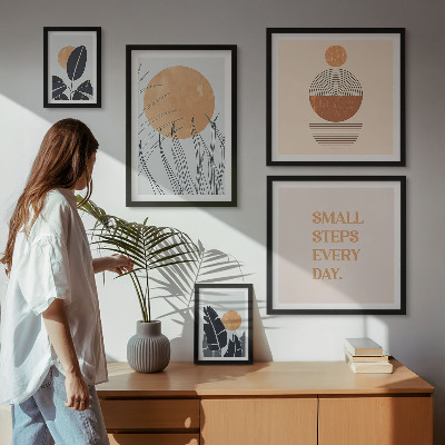 Decorațiune de perete set tablouri Sloganuri elegante cu grafică vegetală