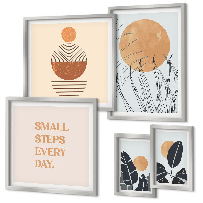 Decorațiune de perete set tablouri Sloganuri elegante cu grafică vegetală