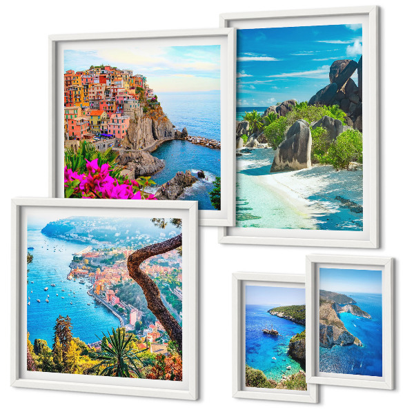 Decorațiune de perete set tablouri Vederi de peisaje de pe litoral
